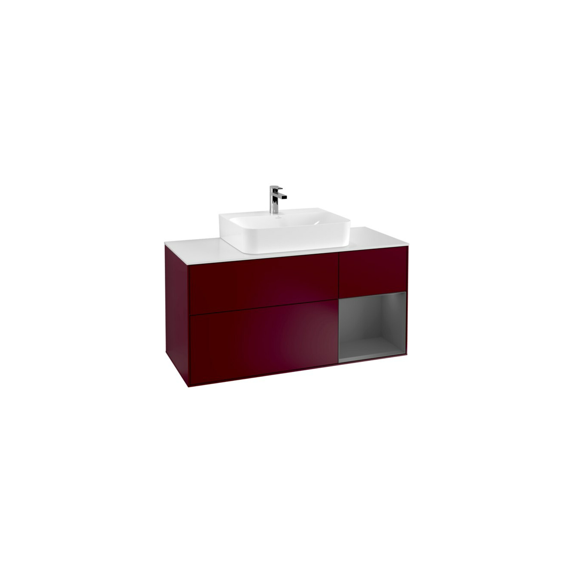 V&B Waschtischunterschrank Finion 120cm, Pl w m, Reg re Anthrac. m, Peo m ; Villeroy & Boch