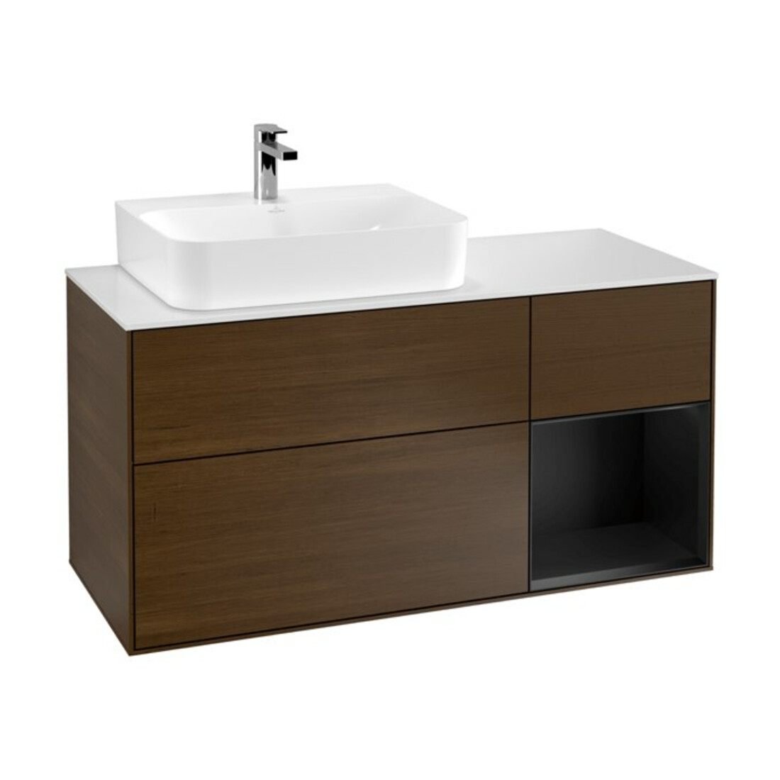 V&B Waschtischunterschrank Finion 120cm, Pl w m, Reg re bla m Lac, wal ven