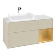 V&B Waschtischunterschrank Finion 120cm, Pl w m, Reg re gol m, si Gr m Lac