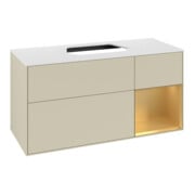 V&B Waschtischunterschrank Finion 120cm, Pl w m, Reg re gol m, si Gr m Lac