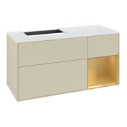 V&B Waschtischunterschrank Finion 120cm, Pl w m, Reg re gol m, si Gr m Lac