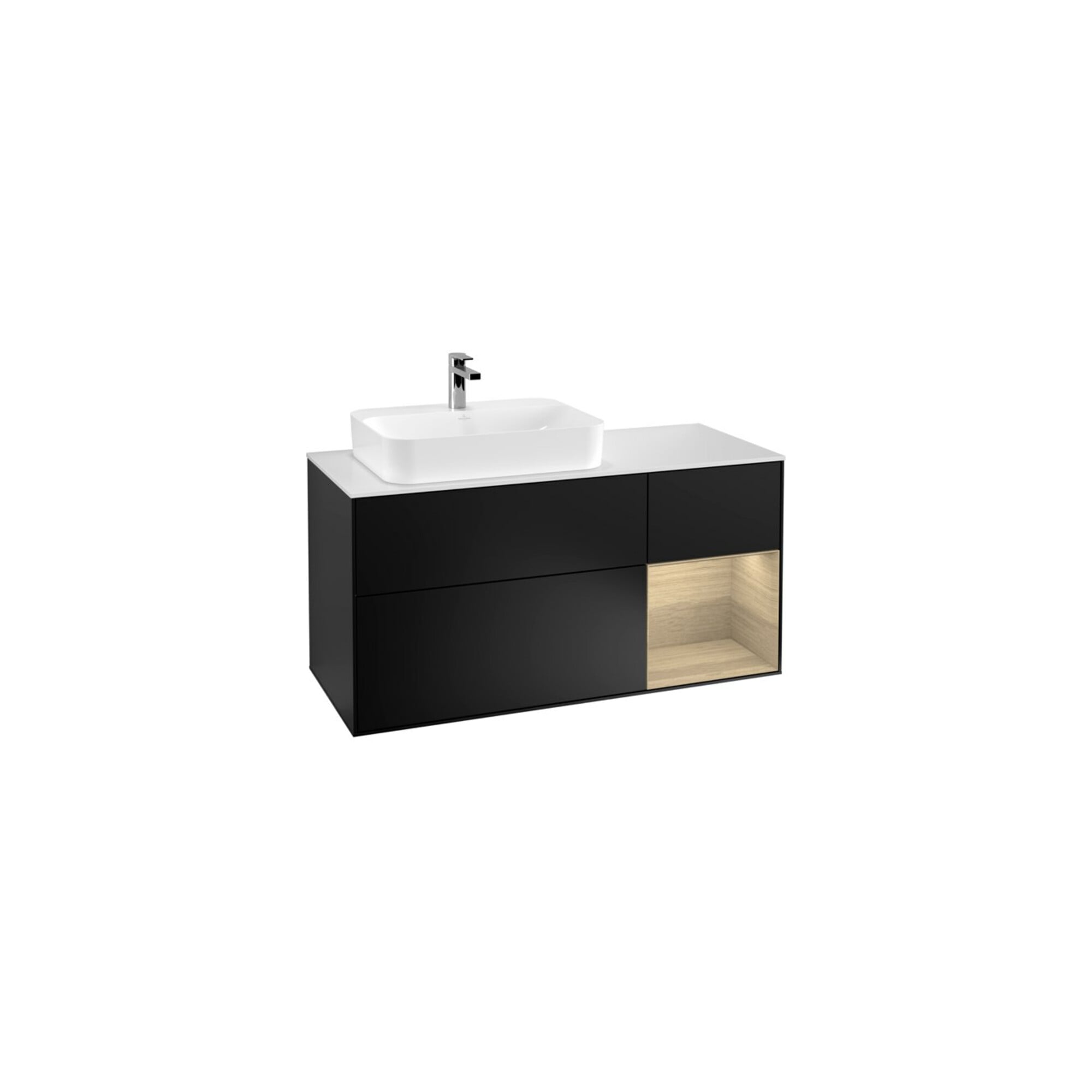 V&B Waschtischunterschrank Finion 120cm, Pl w m, Reg re Oa ven, bla m Lac ; Villeroy & Boch