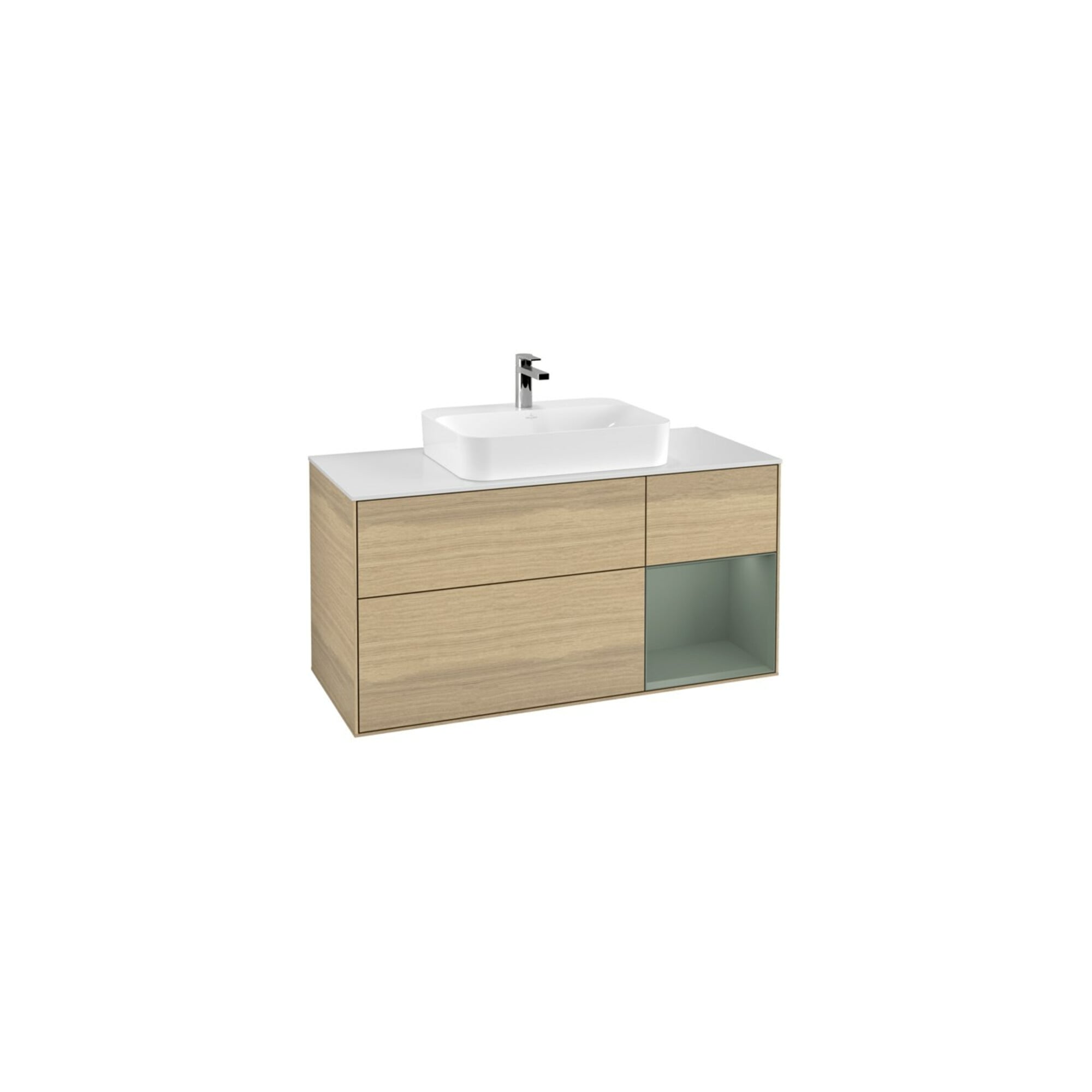 V&B Waschtischunterschrank Finion 120cm, Pl w m, Reg re Oli. m Lac, Oa ven ; Villeroy & Boch