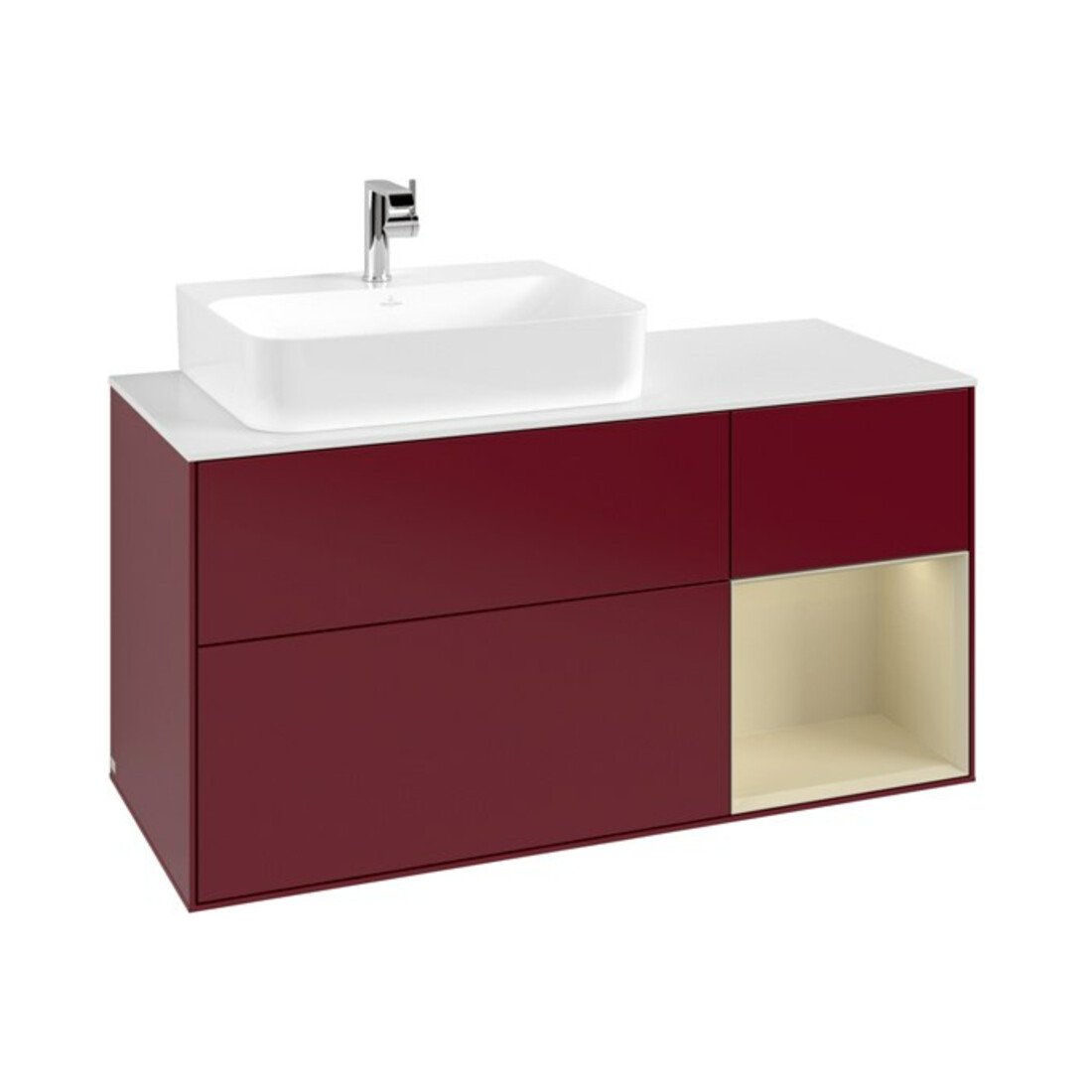 V&B Waschtischunterschrank Finion 120cm, Pl w m, Reg re si Gr m Lac, Peo m