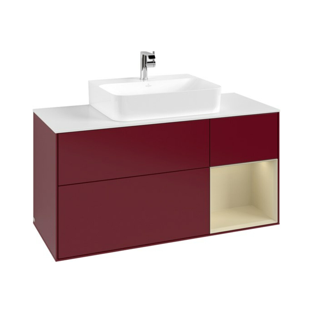 V&B Waschtischunterschrank Finion 120cm, Pl w m, Reg re si Gr m Lac, Peo m