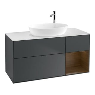 V&B Waschtischunterschrank Finion 120cm, Pl w m, Reg wal ven, md bl. m Lac