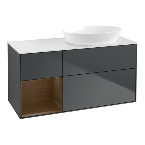 V&B Waschtischunterschrank Finion 120cm, Pl w m, Reg wal ven, md bl. m Lac