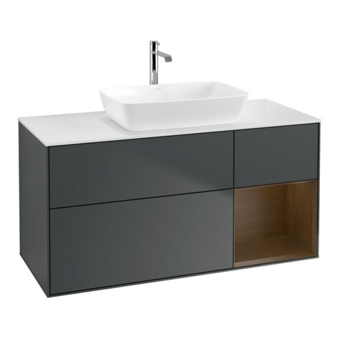 V&B Waschtischunterschrank Finion 120cm, Pl w m, Reg wal ven, md bl. m Lac