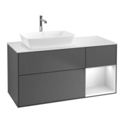 V&B Waschtischunterschrank Finion 120cm, Pl w m, Reg wh. m Lac, Anthrac. m