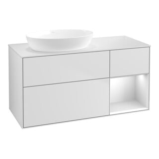 V&B Waschtischunterschrank Finion 120cm, Pl w m, Reg wh. m Lac, wh. m Lac