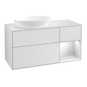 V&B Waschtischunterschrank Finion 120cm, Pl w m, Reg wh. m Lac, wh. m Lac