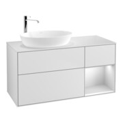 V&B Waschtischunterschrank Finion 120cm, Pl w m, Reg wh. m Lac, wh. m Lac