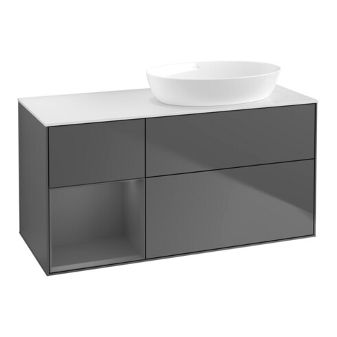 V&B Waschtischunterschrank Finion 120cm, Pl w m, Rg A m Lac, Anthrac. m