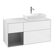 V&B Waschtischunterschrank Finion 120cm, Pl w m, Rg A m Lac, glo wh. Lac