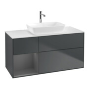 V&B Waschtischunterschrank Finion 120cm, Pl w m, Rg A m Lac, md bl. m Lac