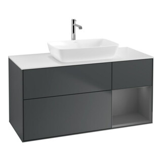 V&B Waschtischunterschrank Finion 120cm, Pl w m, Rg A m Lac, md bl. m Lac