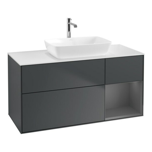 V&B Waschtischunterschrank Finion 120cm, Pl w m, Rg A m Lac, md bl. m Lac