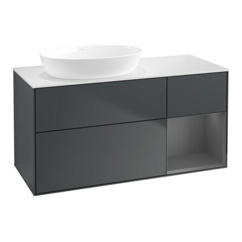 V&B Waschtischunterschrank Finion 120cm, Pl w m, Rg A m Lac, md bl. m Lac