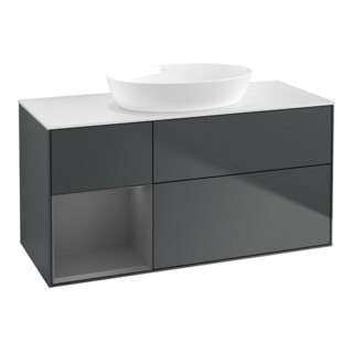 V&B Waschtischunterschrank Finion 120cm, Pl w m, Rg A m Lac, md bl. m Lac