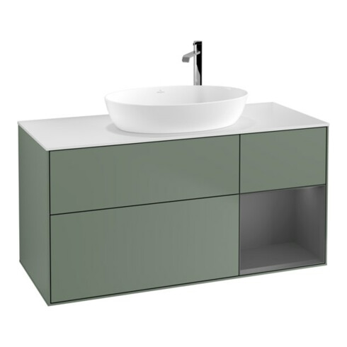 V&B Waschtischunterschrank Finion 120cm, Pl w m, Rg A m Lac, Oli. m Lac
