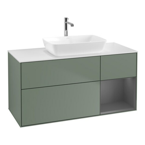 V&B Waschtischunterschrank Finion 120cm, Pl w m, Rg A m Lac, Oli. m Lac