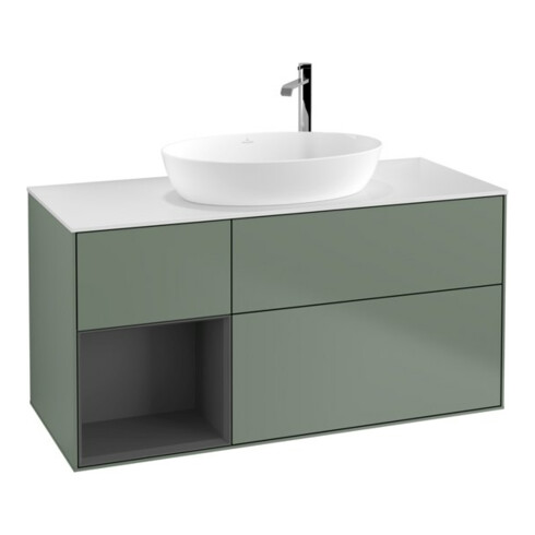 V&B Waschtischunterschrank Finion 120cm, Pl w m, Rg A m Lac, Oli. m Lac