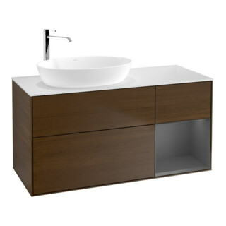 V&B Waschtischunterschrank Finion 120cm, Pl w m, Rg A m Lac, wal ven