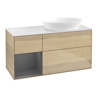 V&B Waschtischunterschrank Finion 120cm, Pl w m, Rg Anthrac. m Lac, Oa ven