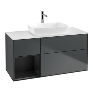 V&B Waschtischunterschrank Finion 120cm, Pl w m, Rg b m Lac, md bl. m Lac