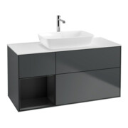 V&B Waschtischunterschrank Finion 120cm, Pl w m, Rg b m Lac, md bl. m Lac