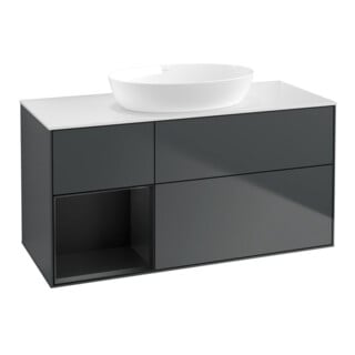 V&B Waschtischunterschrank Finion 120cm, Pl w m, Rg b m Lac, md bl. m Lac