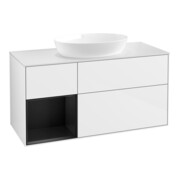 V&B Waschtischunterschrank Finion 120cm, Pl w m, Rg bla m Lac, glo wh. Lac