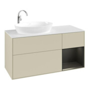 V&B Waschtischunterschrank Finion 120cm, Pl w m, Rg bla m Lac, si Gr m Lac