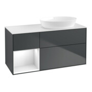 V&B Waschtischunterschrank Finion 120cm, Pl w m, Rg g w Lac, md bl. m Lac