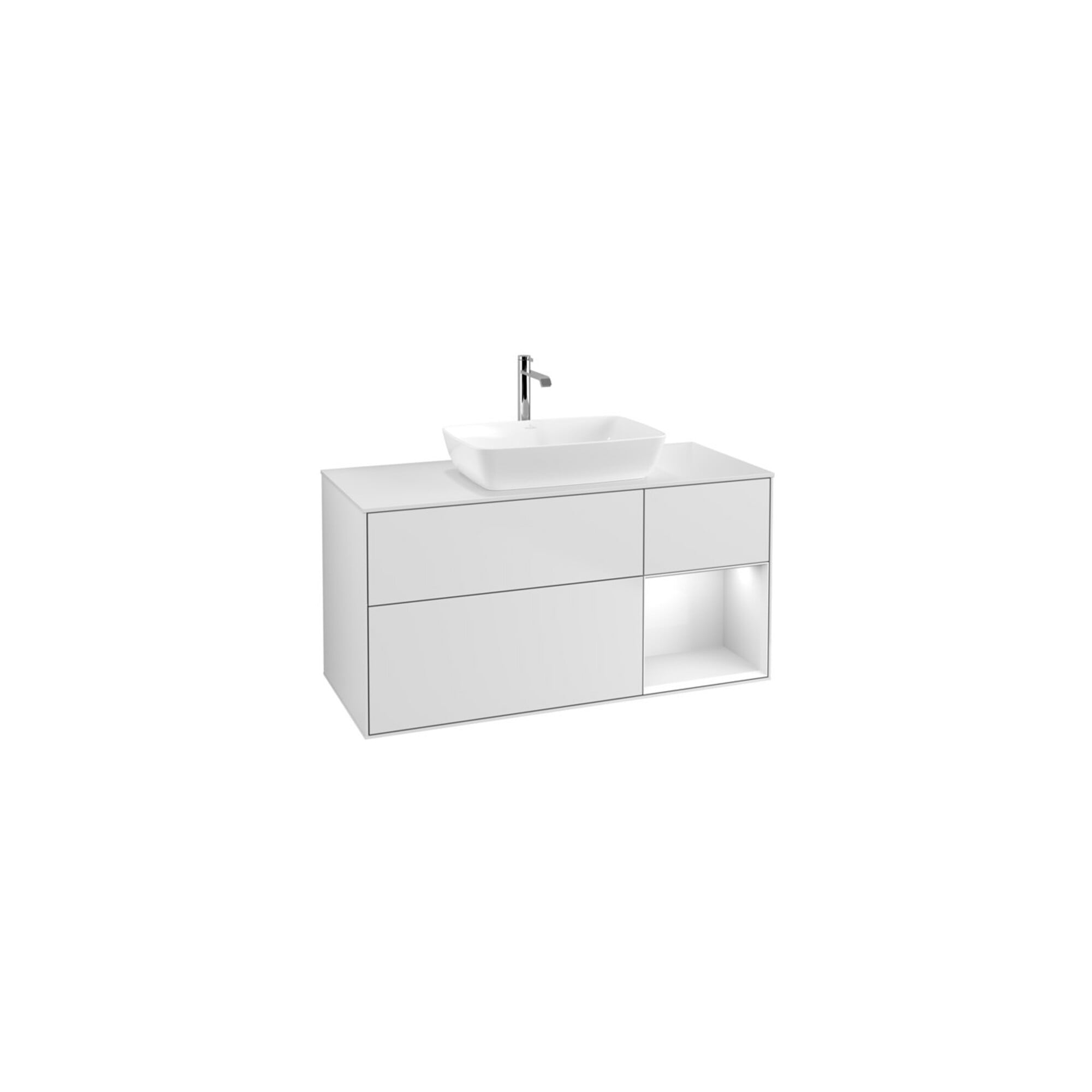 V&B Waschtischunterschrank Finion 120cm, Pl w m, Rg glo wh. Lac, wh. m Lac ; Villeroy & Boch