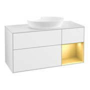 V&B Waschtischunterschrank Finion 120cm, Pl w m, Rg gol m Lac, glo wh. Lac