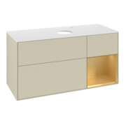 V&B Waschtischunterschrank Finion 120cm, Pl w m, Rg gol m Lac, si Gr m Lac