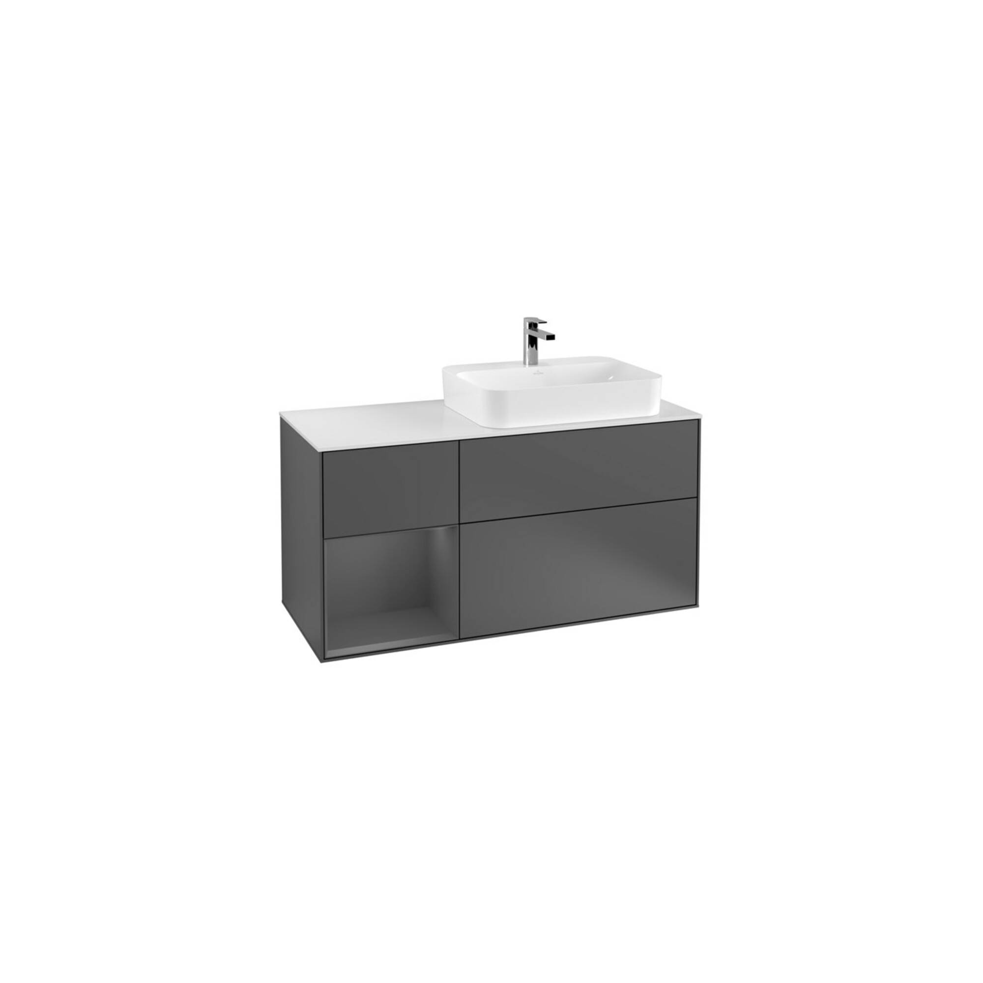 V&B Waschtischunterschrank Finion 120cm, Pl w m, Rg l A m, Anthrac. m ; Villeroy & Boch