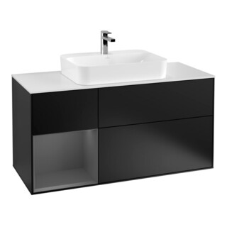 V&B Waschtischunterschrank Finion 120cm, Pl w m, Rg l A m, bla m Lac