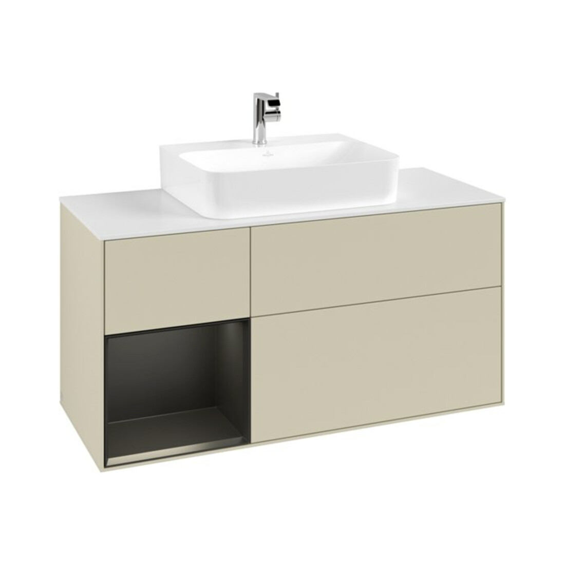 V&B Waschtischunterschrank Finion 120cm, Pl w m, Rg l b m Lac, si Gr m Lac