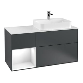 V&B Waschtischunterschrank Finion 120cm, Pl w m, Rg l g w La, md bl. m Lac
