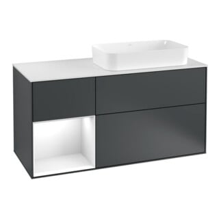 V&B Waschtischunterschrank Finion 120cm, Pl w m, Rg l g w La, md bl. m Lac