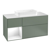 V&B Waschtischunterschrank Finion 120cm, Pl w m, Rg l g w Lac, Oli. m Lac