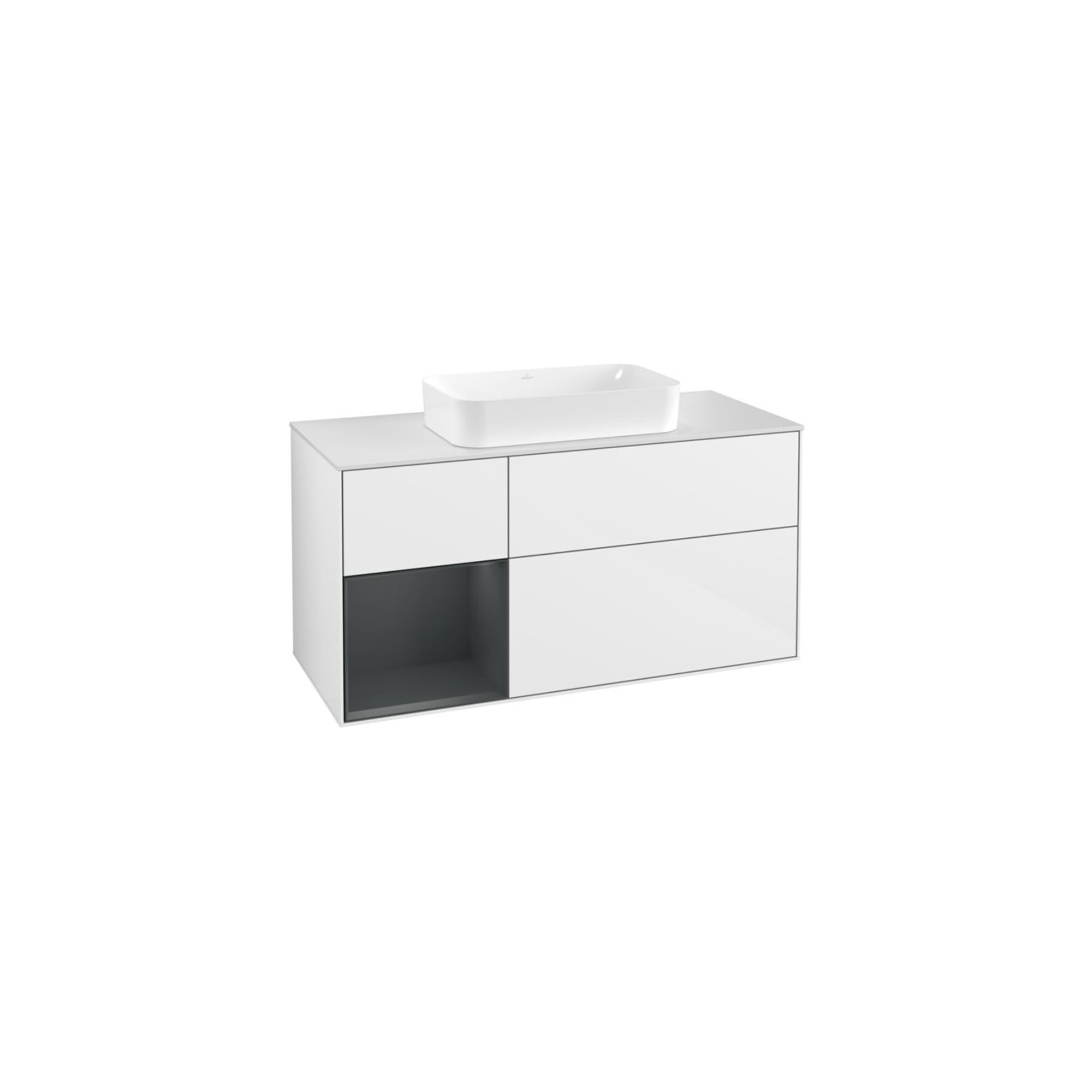 V&B Waschtischunterschrank Finion 120cm, Pl w m, Rg l md b m La, g wh. Lac ; Villeroy & Boch