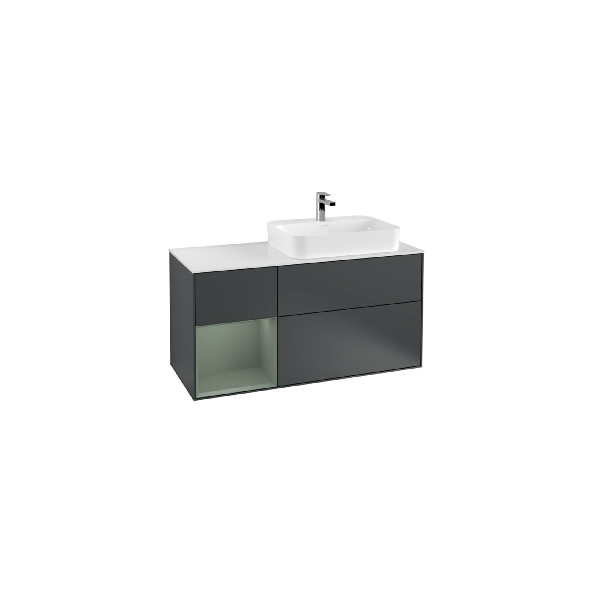 V&B Waschtischunterschrank Finion 120cm, Pl w m, Rg l Ol m La, md b m Lac ; Villeroy & Boch