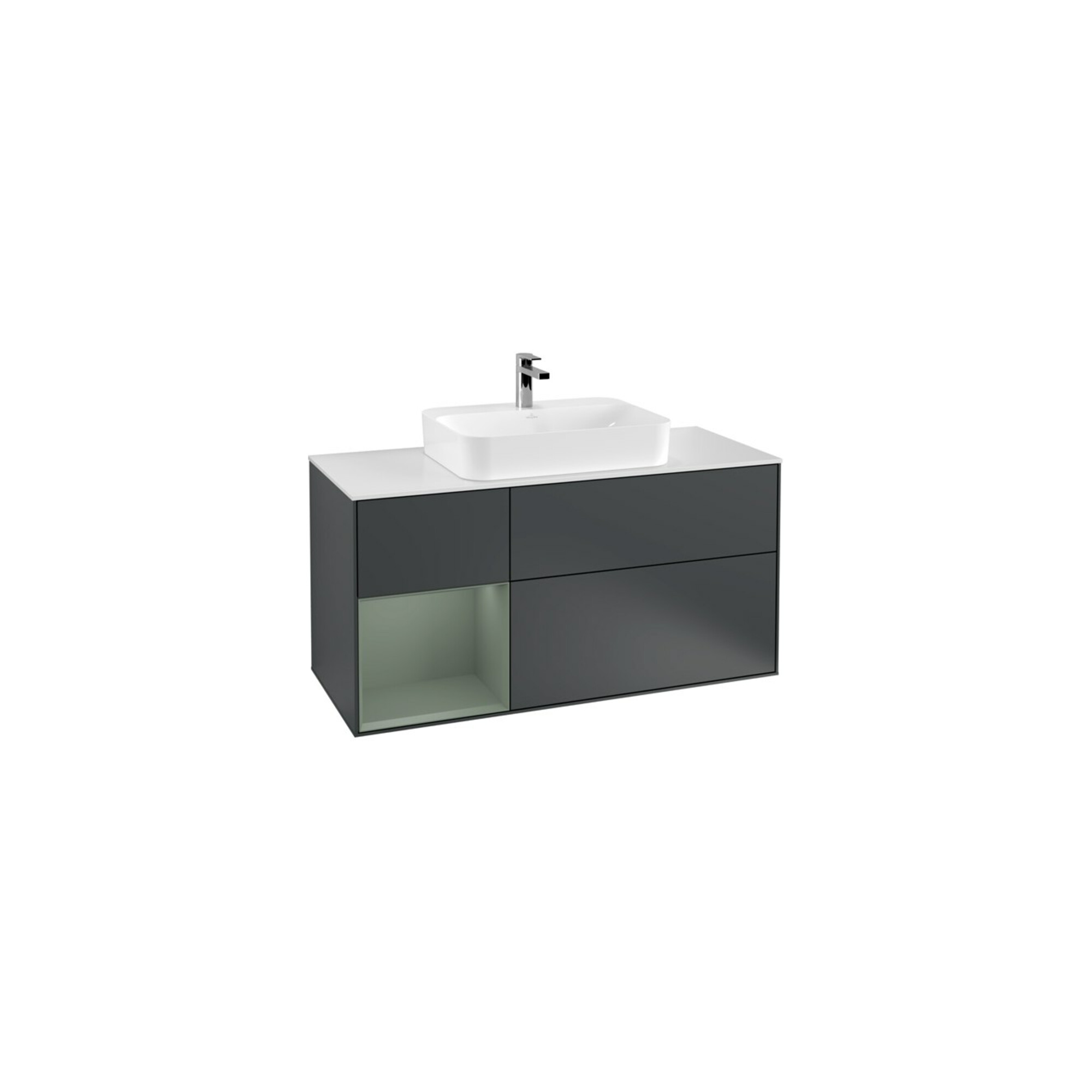 V&B Waschtischunterschrank Finion 120cm, Pl w m, Rg l Ol m La, md b m Lac ; Villeroy & Boch