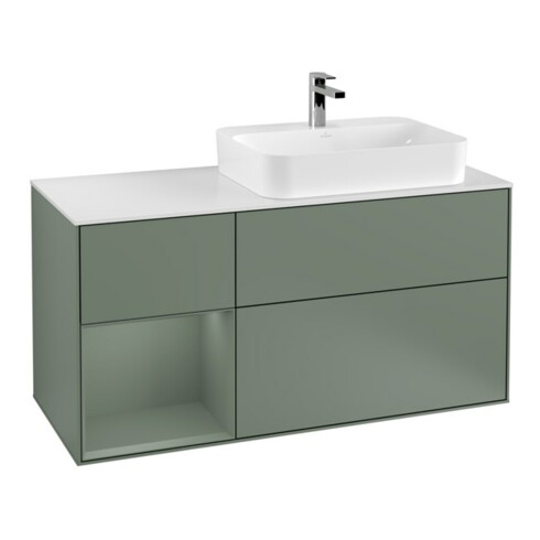 V&B Waschtischunterschrank Finion 120cm, Pl w m, Rg l Ol m Lac, Oli. m Lac