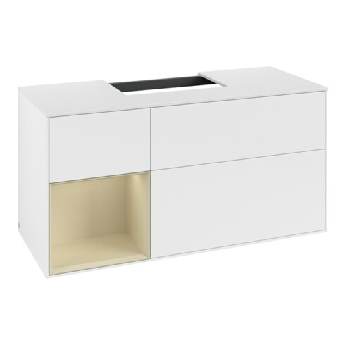 V&B Waschtischunterschrank Finion 120cm, Pl w m, Rg l si G m La, wh. m Lac
