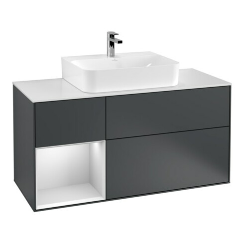 V&B Waschtischunterschrank Finion 120cm, Pl w m, Rg l w m La, md bl. m Lac
