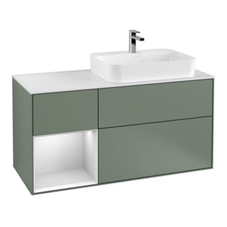 V&B Waschtischunterschrank Finion 120cm, Pl w m, Rg l w m Lac, Oli. m Lac